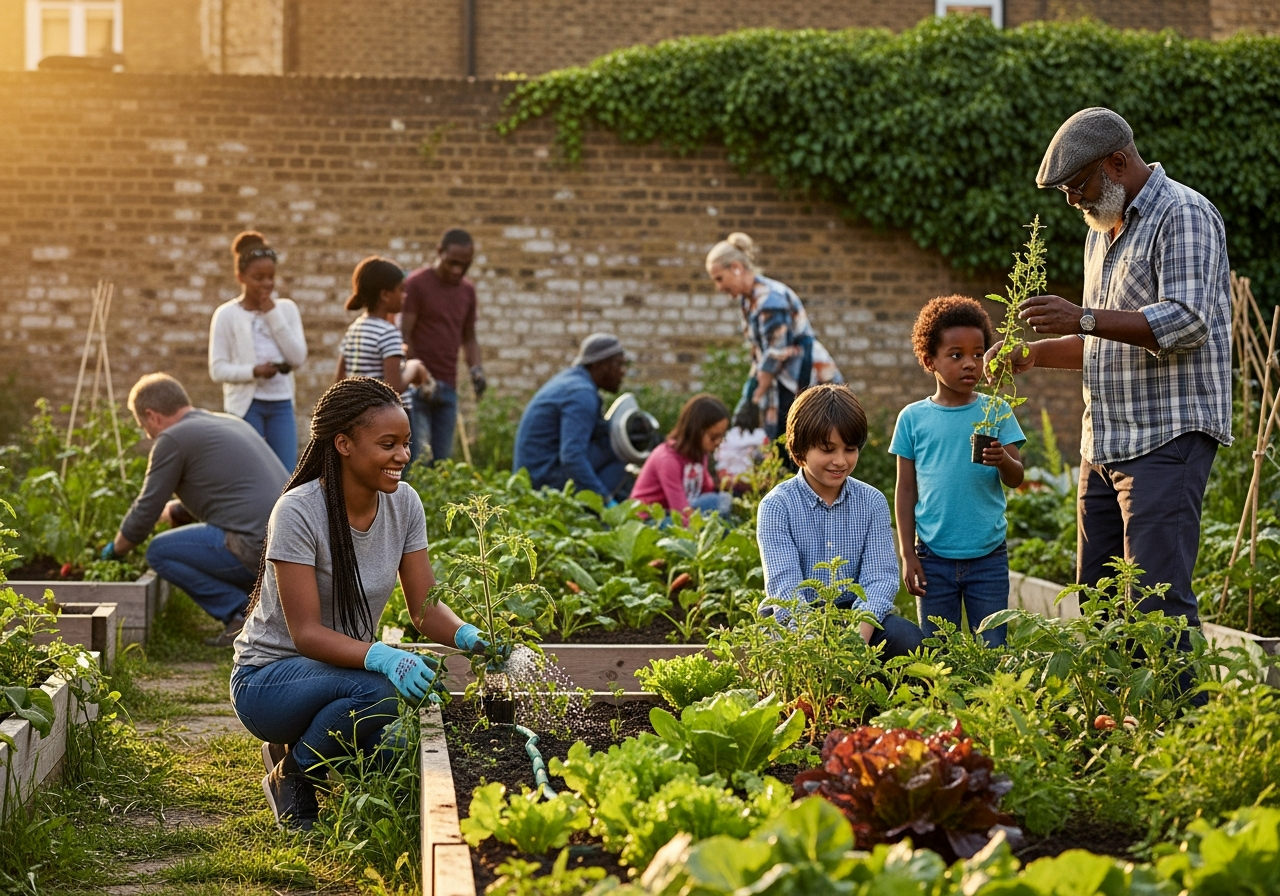 London community garden in full bloom